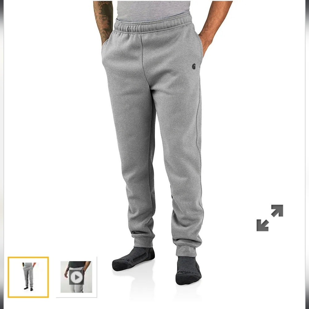 Carhartt Men's Loose Marquette Heather Gray Fleece Jogger Sweatpants 4XL